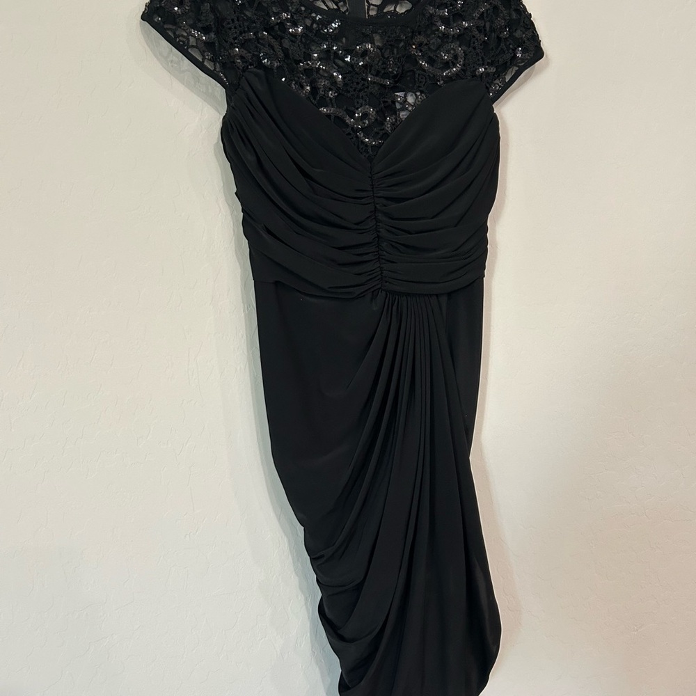 Tadashi Shoji Black Lace Midi Dress